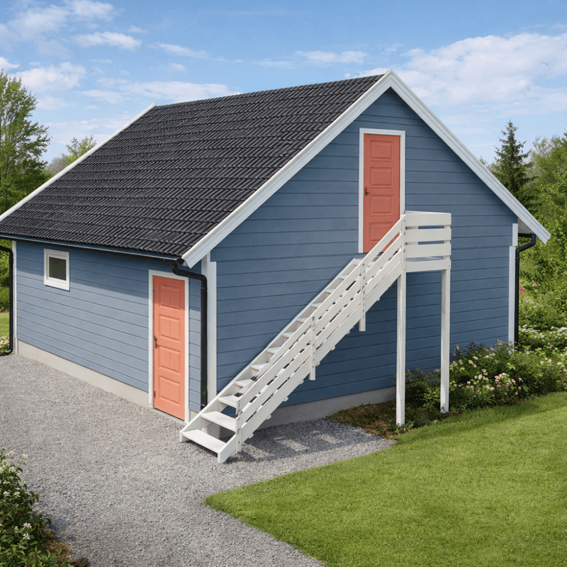 Dobbelgarasje 6,0 × 6,0 m – 36° saltak, ferdige elementer