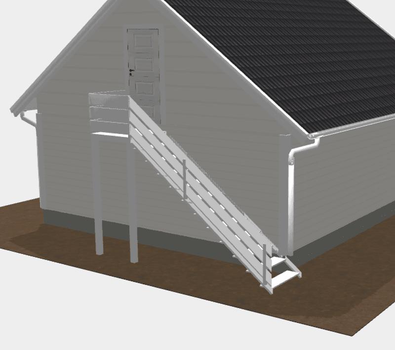 Dobbelgarasje 6,2 × 7,8 m – 36° saltak med loft, ferdige elementer