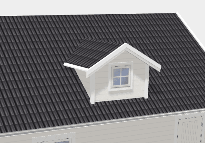 Dobbelgarasje 6,2 × 7,8 m – 36° saltak med loft, ferdige elementer