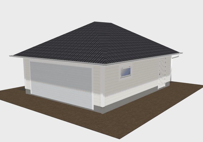 Dobbelgarasje 6,2 × 7,8 m – valmtak(22°, 30° eller 36°), ferdige elementer